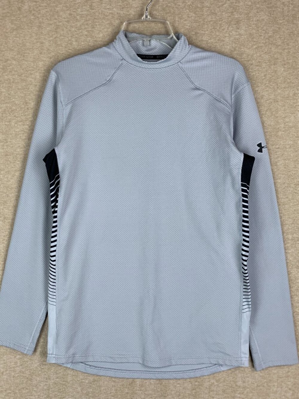 Under Armour Cold Gear Reactor Long Sleeve Shirt Men's M Grey Fitted Mock Gorp